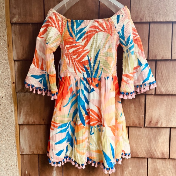 GUESS Multi Cotton Blend Printed A-Line Dress Size M - Picture 16 of 17
